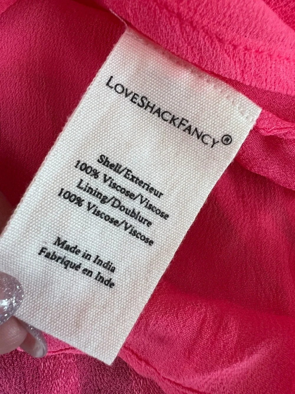 LoveShackFancy Mini Dress Women’s Small Rena Coral Pink Smocked B12